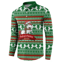 Unicorn Festive Fabulous Christmas Button Sweatshirt Xmas Holiday Patterns - Wonder Print Shop