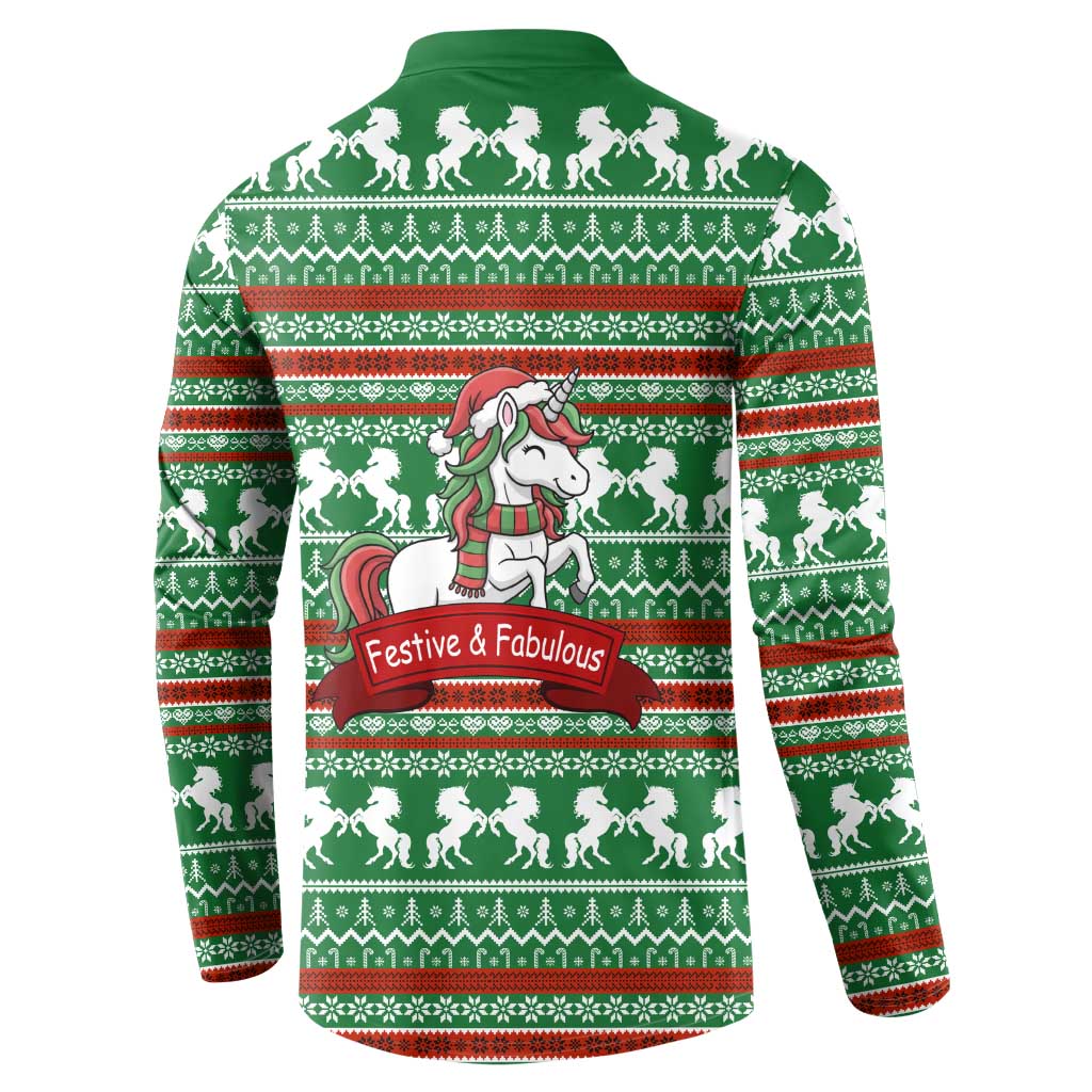 Unicorn Festive Fabulous Christmas Button Sweatshirt Xmas Holiday Patterns - Wonder Print Shop