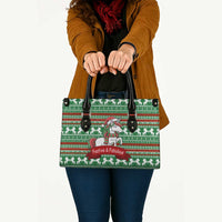 Unicorn Festive Fabulous Christmas Leather Bag Xmas Holiday Patterns - Wonder Print Shop