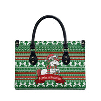Unicorn Festive Fabulous Christmas Leather Bag Xmas Holiday Patterns - Wonder Print Shop