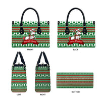 Unicorn Festive Fabulous Christmas Leather Bag Xmas Holiday Patterns - Wonder Print Shop