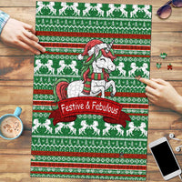 Unicorn Festive Fabulous Christmas Puzzle Xmas Holiday Patterns - Wonder Print Shop