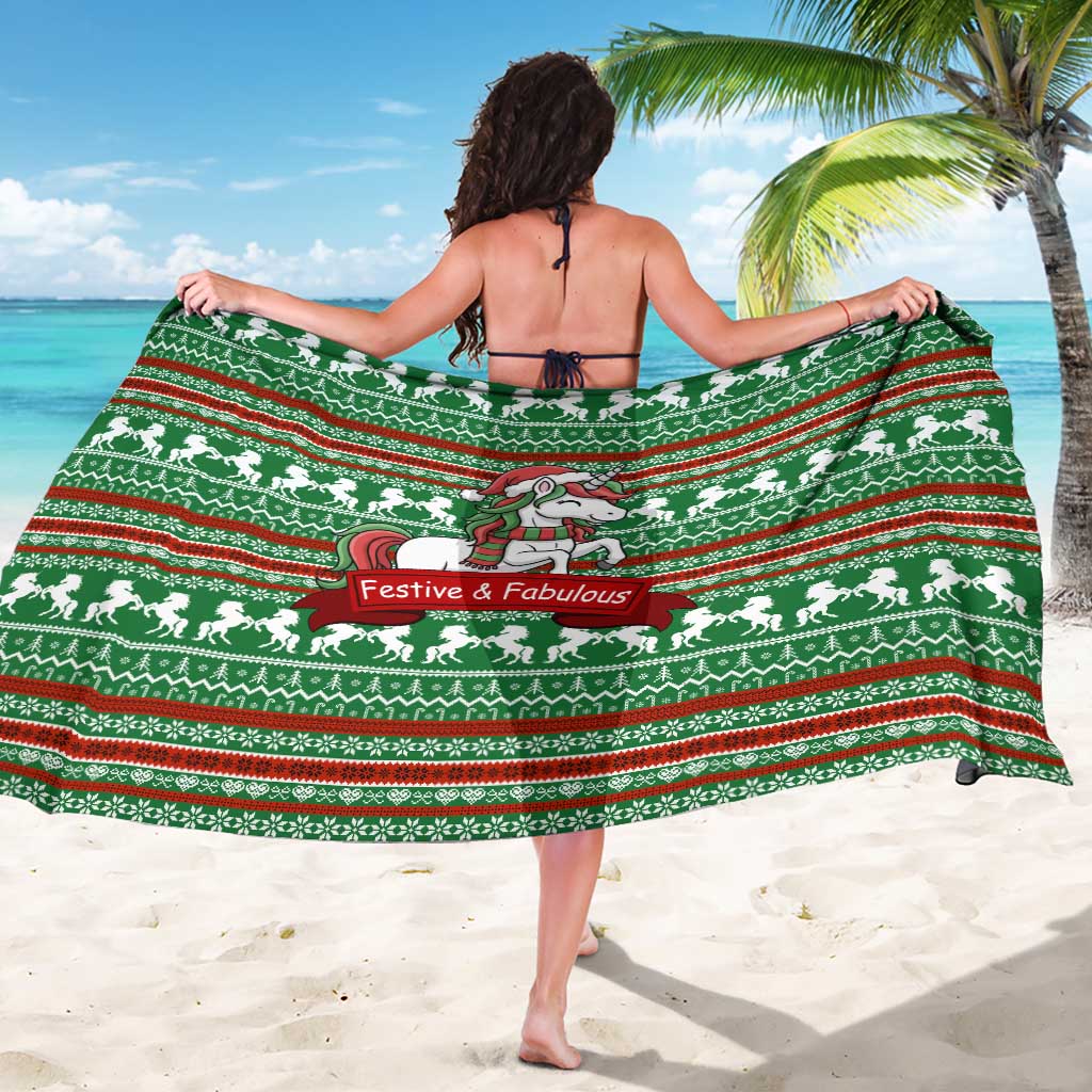 Unicorn Festive Fabulous Christmas Sarong Xmas Holiday Patterns - Wonder Print Shop
