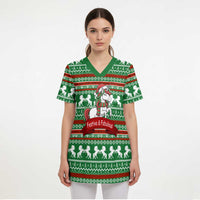 Unicorn Festive Fabulous Christmas Scrub Top Xmas Holiday Patterns - Wonder Print Shop