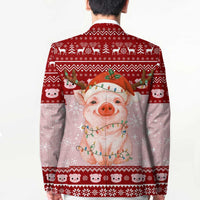 Lovely Pig Merry Christmas Blazer Xmas Holiday Patterns - Wonder Print Shop
