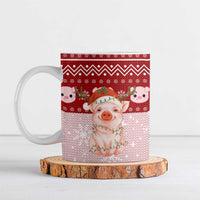 Lovely Pig Merry Christmas Ceramic Mug Xmas Holiday Patterns - Wonder Print Shop
