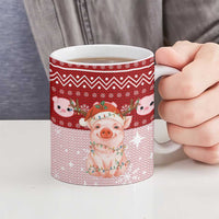 Lovely Pig Merry Christmas Ceramic Mug Xmas Holiday Patterns - Wonder Print Shop