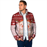 Lovely Pig Merry Christmas Padded Jacket Xmas Holiday Patterns - Wonder Print Shop