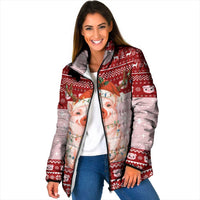 Lovely Pig Merry Christmas Padded Jacket Xmas Holiday Patterns - Wonder Print Shop
