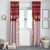 Lovely Pig Merry Christmas Window Curtain Xmas Holiday Patterns - Wonder Print Shop
