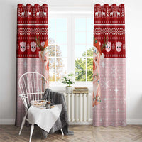 Lovely Pig Merry Christmas Window Curtain Xmas Holiday Patterns - Wonder Print Shop