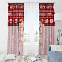 Lovely Pig Merry Christmas Window Curtain Xmas Holiday Patterns - Wonder Print Shop