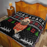 Lovely Pug Dog Christmas Quilt Xmas Holiday Patterns - Wonder Print Shop