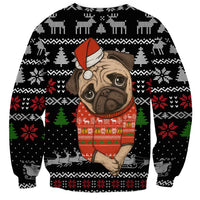 Lovely Pug Dog Christmas Sweatshirt Xmas Holiday Patterns - Wonder Print Shop