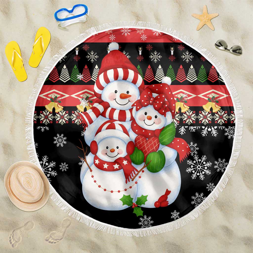 Lovely Snowman Christmas Beach Blanket Xmas Holiday Patterns - Wonder Print Shop