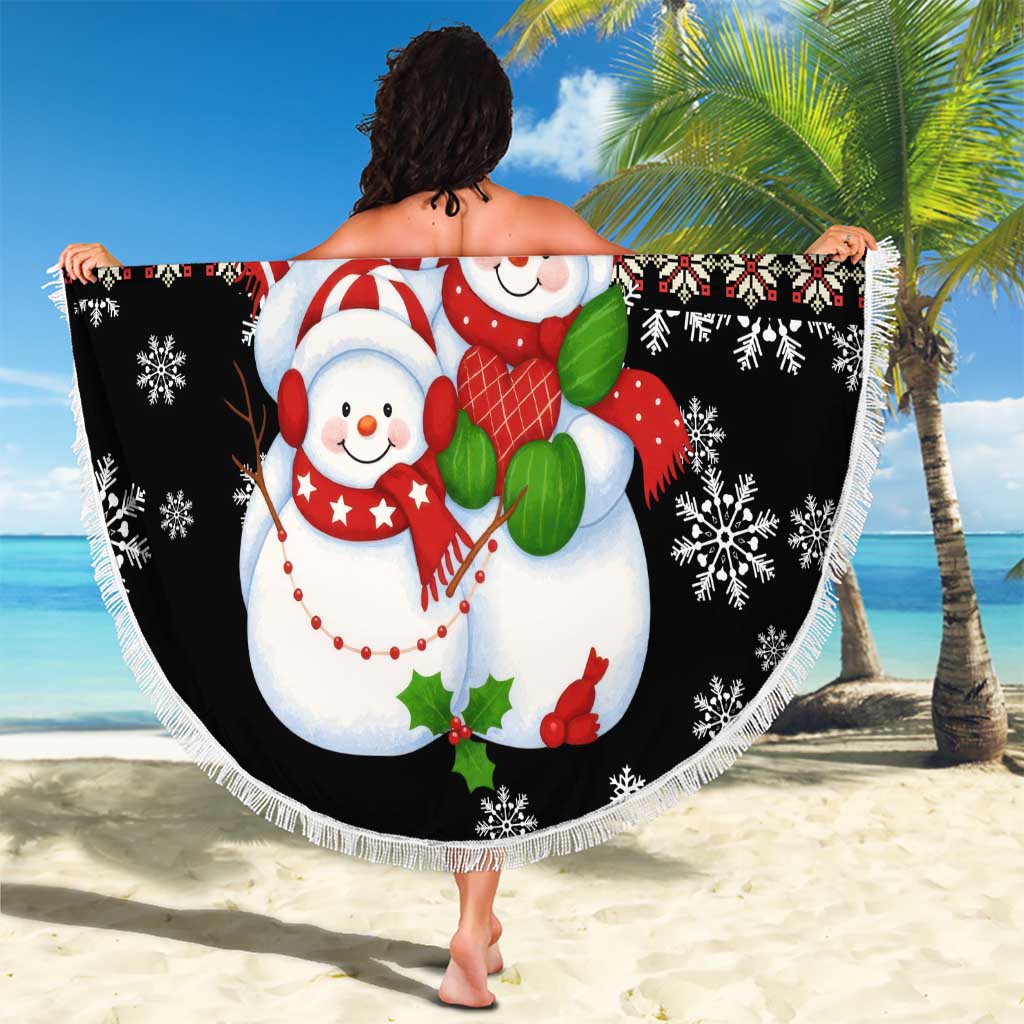 Lovely Snowman Christmas Beach Blanket Xmas Holiday Patterns - Wonder Print Shop
