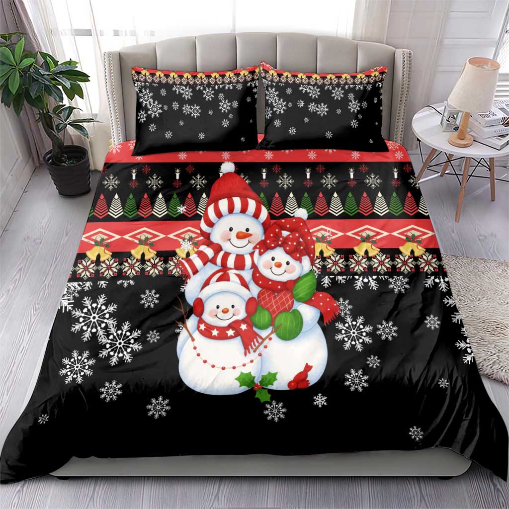Lovely Snowman Christmas Bedding Set Xmas Holiday Patterns - Wonder Print Shop