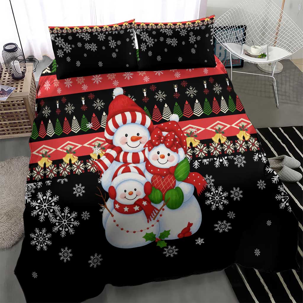 Lovely Snowman Christmas Bedding Set Xmas Holiday Patterns - Wonder Print Shop