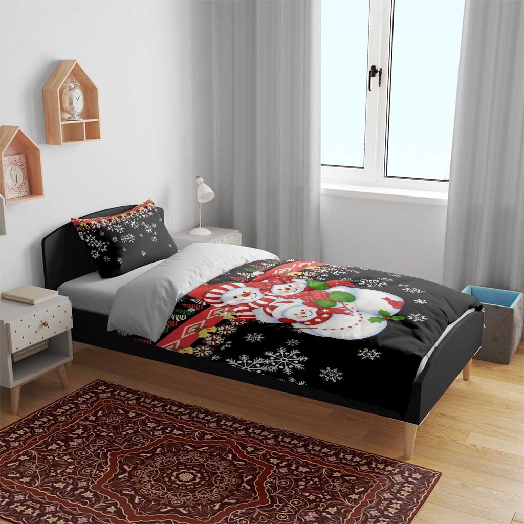 Lovely Snowman Christmas Bedding Set Xmas Holiday Patterns - Wonder Print Shop