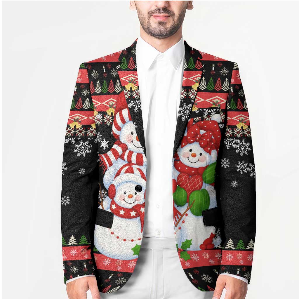 Lovely Snowman Christmas Blazer Xmas Holiday Patterns - Wonder Print Shop