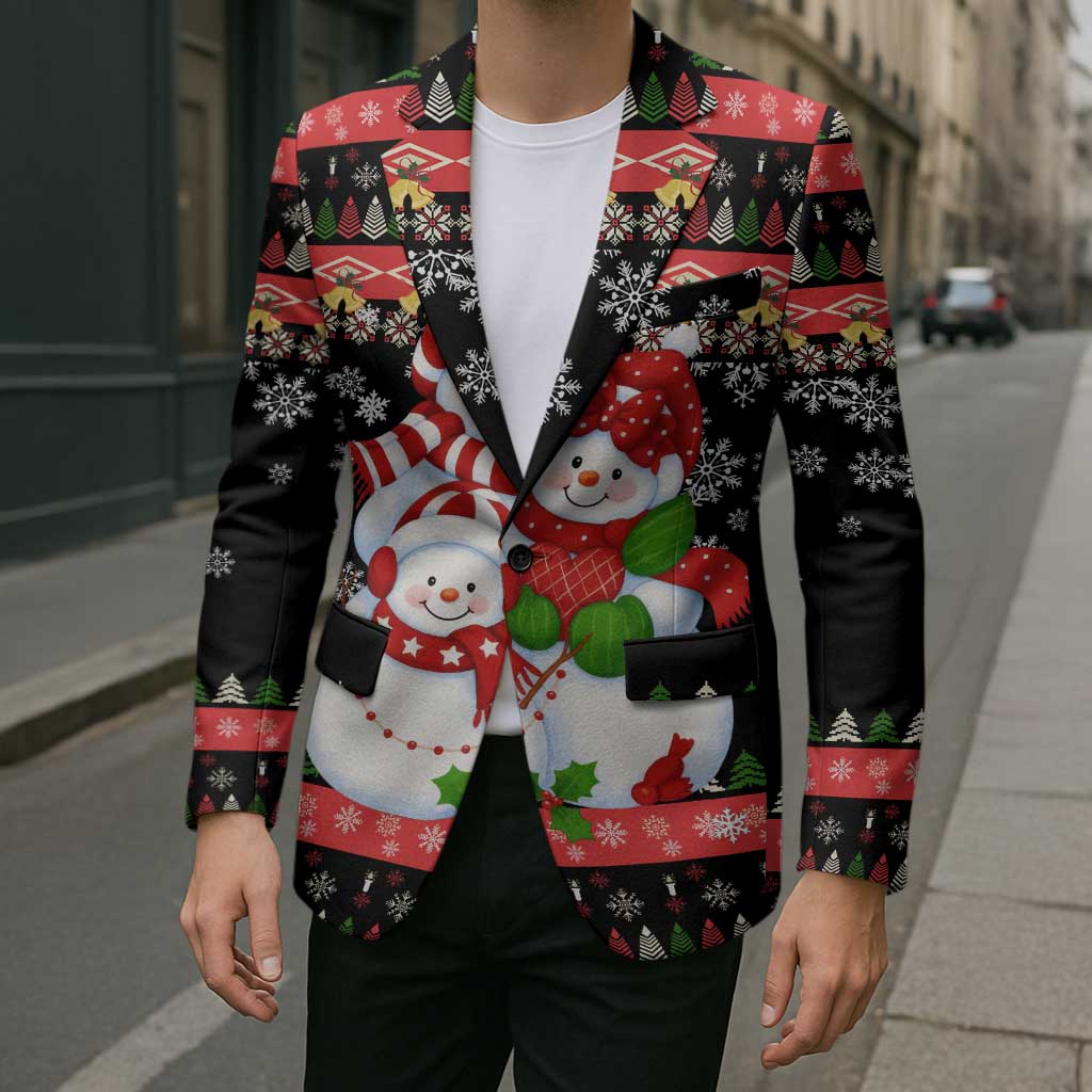 Lovely Snowman Christmas Blazer Xmas Holiday Patterns - Wonder Print Shop