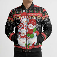 Lovely Snowman Christmas Bomber Puffer Jacket Xmas Holiday Patterns - Wonder Print Shop
