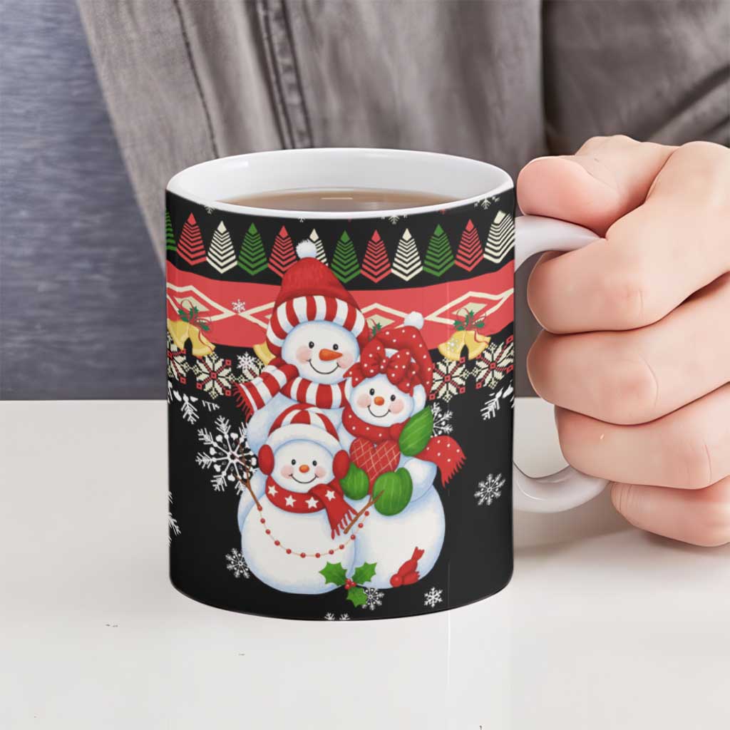 Lovely Snowman Christmas Ceramic Mug Xmas Holiday Patterns - Wonder Print Shop