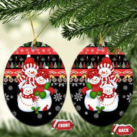 Lovely Snowman Christmas Ceramic Ornament Xmas Holiday Patterns - Wonder Print Shop