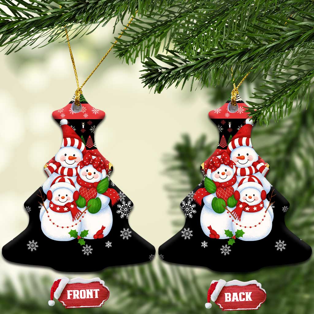 Lovely Snowman Christmas Ceramic Ornament Xmas Holiday Patterns - Wonder Print Shop