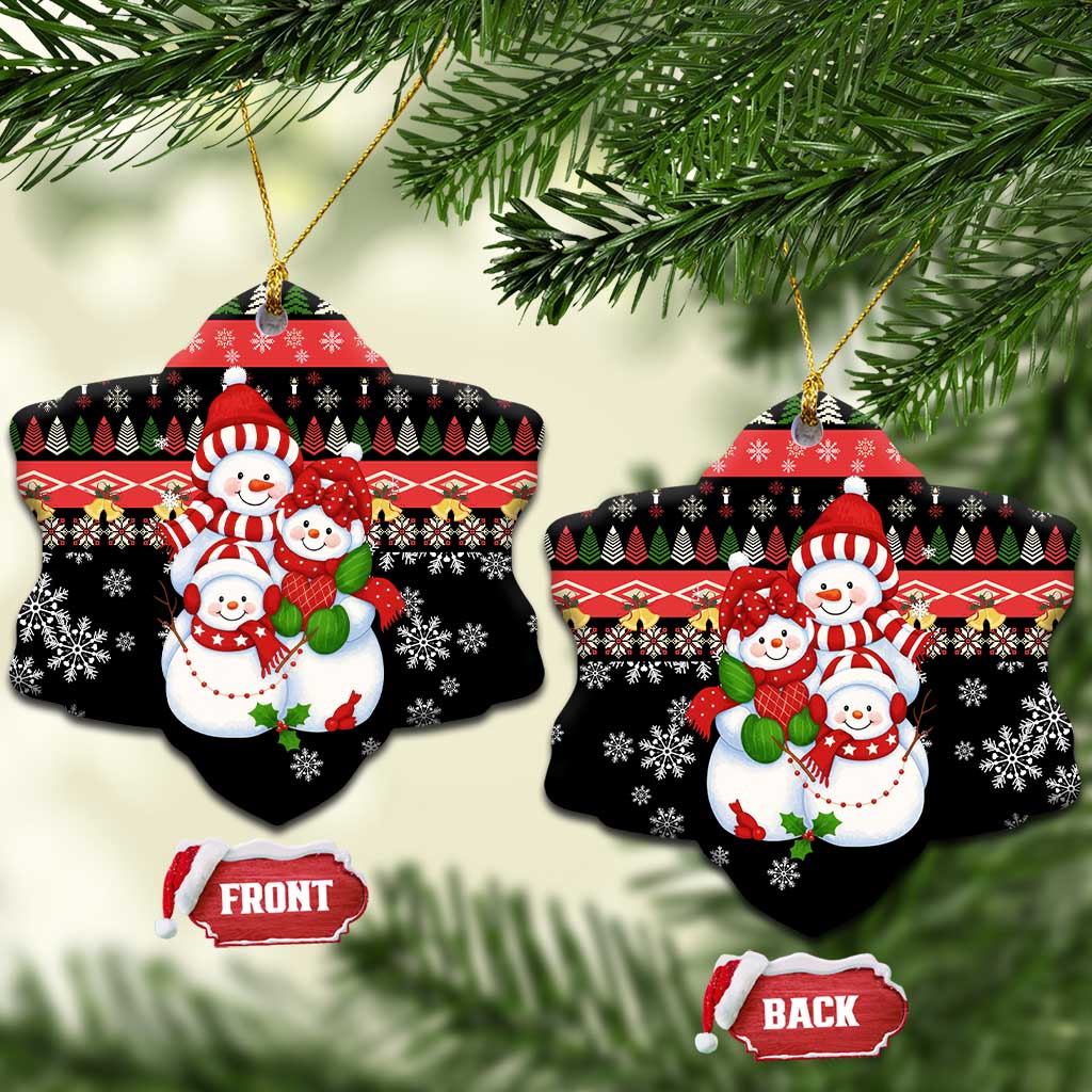 Lovely Snowman Christmas Ceramic Ornament Xmas Holiday Patterns - Wonder Print Shop