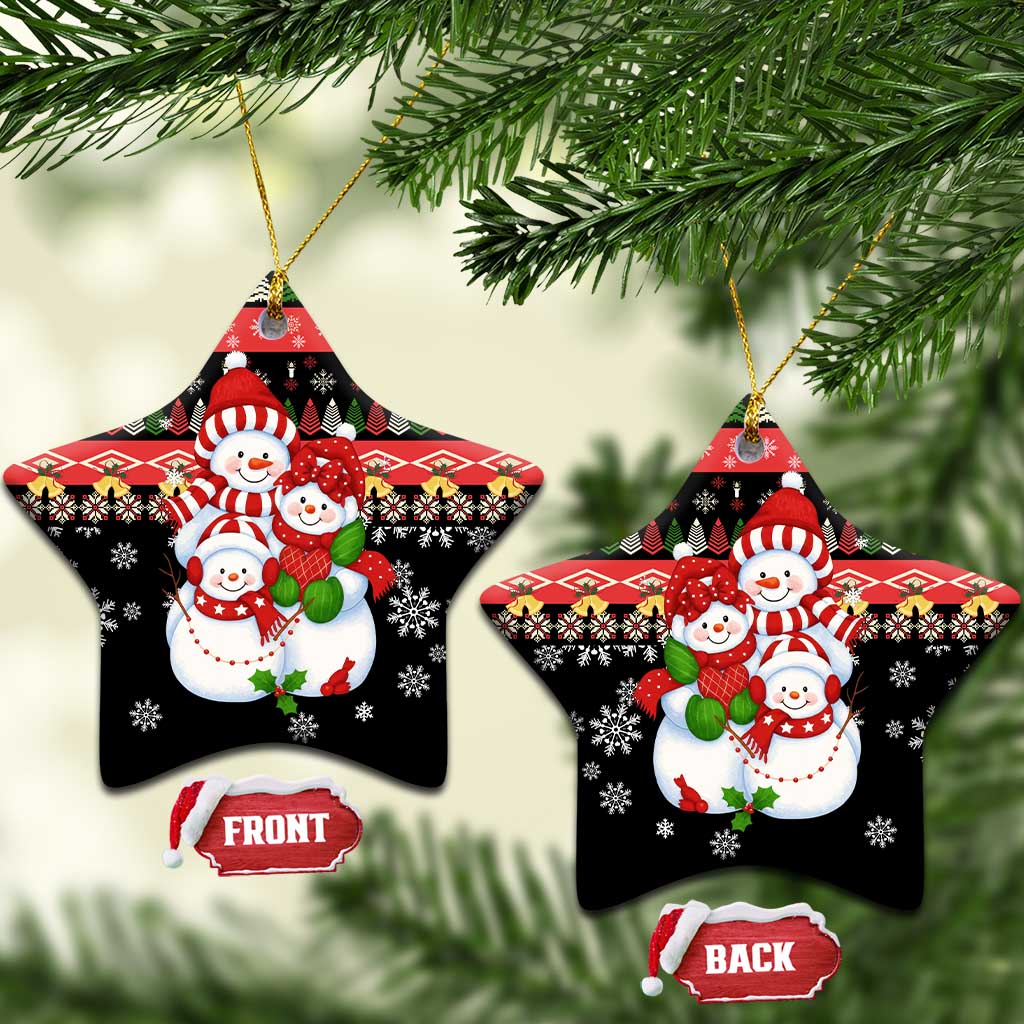 Lovely Snowman Christmas Ceramic Ornament Xmas Holiday Patterns - Wonder Print Shop