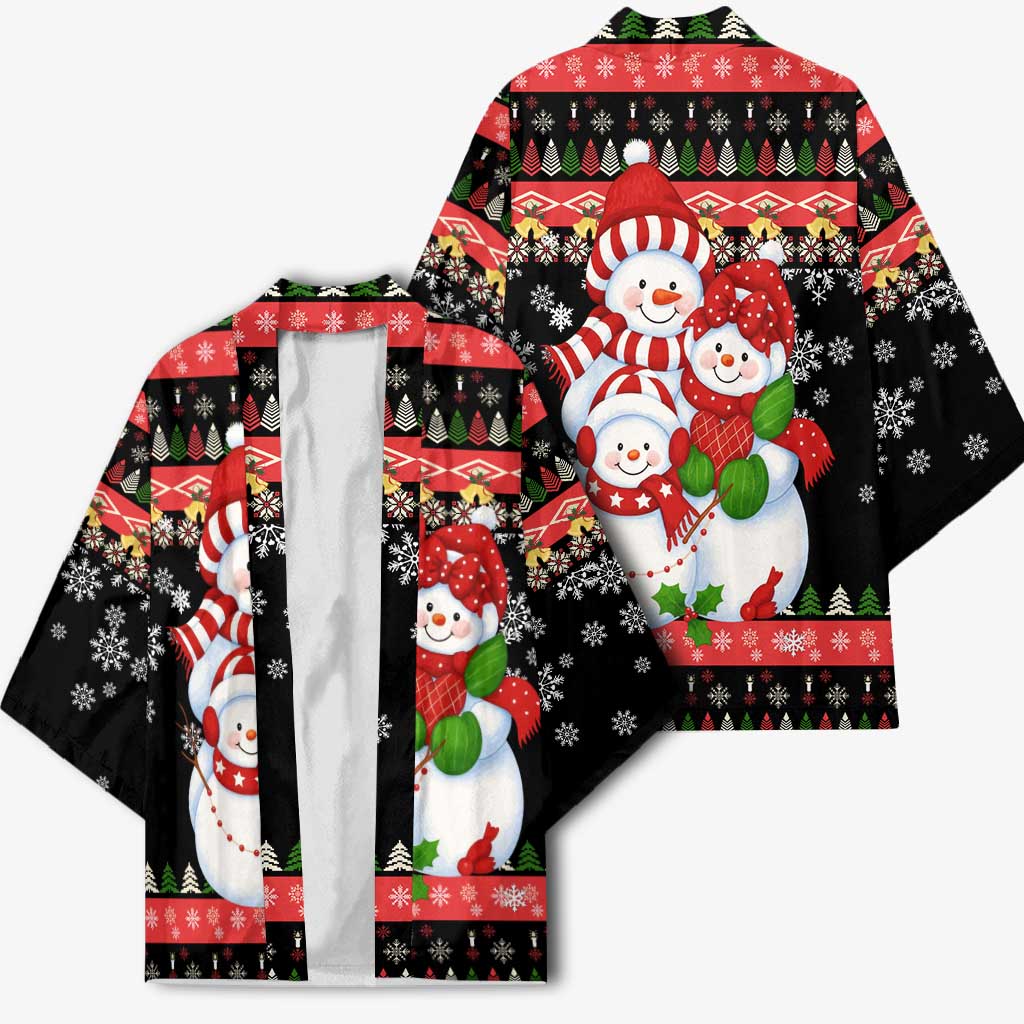Lovely Snowman Christmas Kimono Xmas Holiday Patterns - Wonder Print Shop