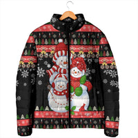 Lovely Snowman Christmas Padded Jacket Xmas Holiday Patterns - Wonder Print Shop