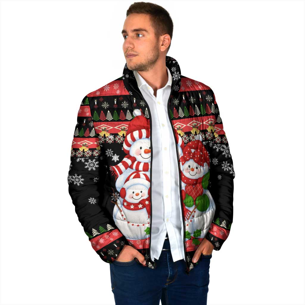 Lovely Snowman Christmas Padded Jacket Xmas Holiday Patterns - Wonder Print Shop
