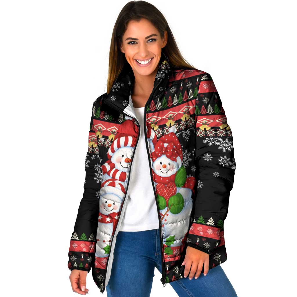 Lovely Snowman Christmas Padded Jacket Xmas Holiday Patterns - Wonder Print Shop