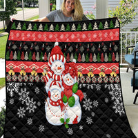 Lovely Snowman Christmas Quilt Xmas Holiday Patterns - Wonder Print Shop