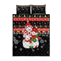 Lovely Snowman Christmas Quilt Bed Set Xmas Holiday Patterns - Wonder Print Shop