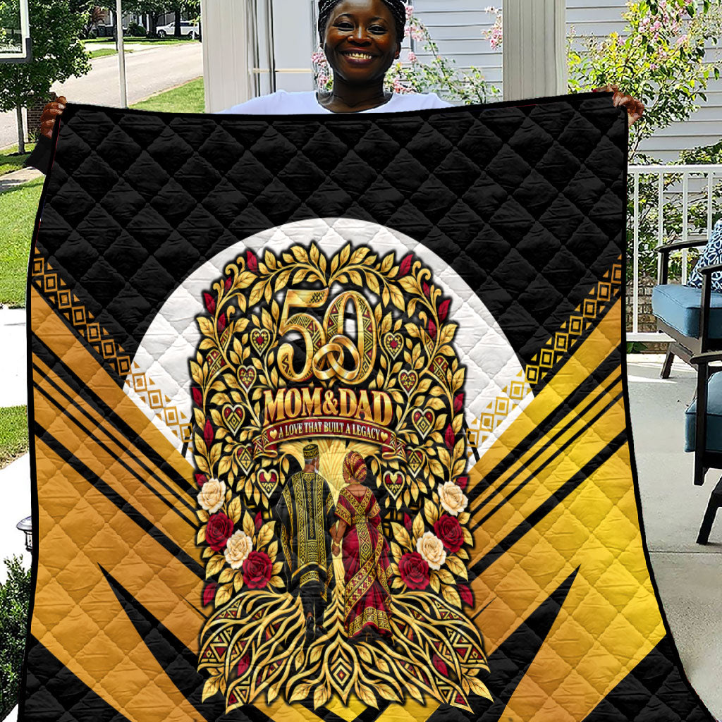 African 50th Anniversary Wedding Quilt Mom and Dad - A Love That Built A Legacy