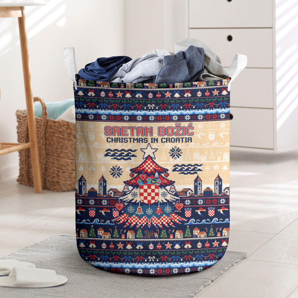 Sretan Bozic Christmas In Croatia Laundry Basket Croatia Map Coat Of Arms