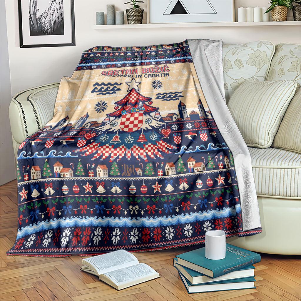 Sretan Bozic Christmas In Croatia Blanket Croatia Map Coat Of Arms