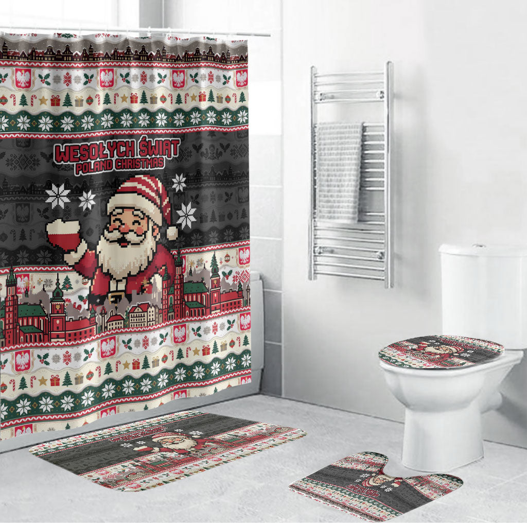 Wesolych Swiat Poland Christmas Bathroom Set Polish Eagle Crest Santa Claus