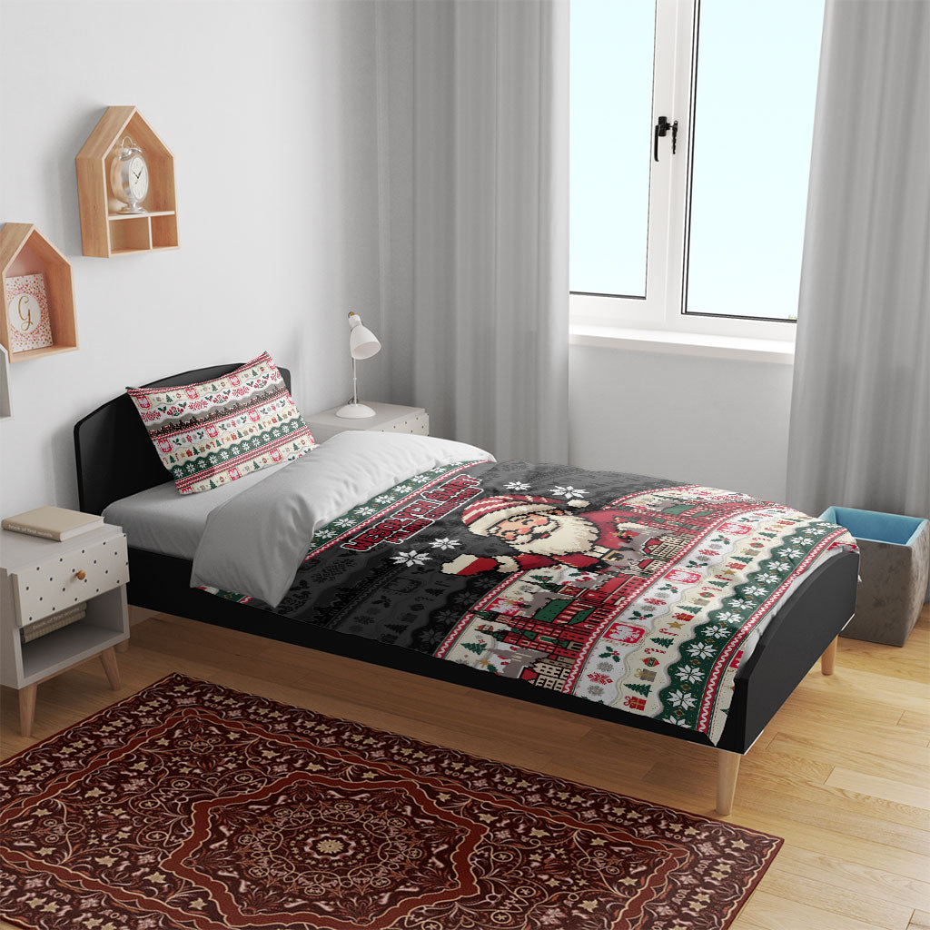 Wesolych Swiat Poland Christmas Bedding Set Polish Eagle Crest Santa Claus