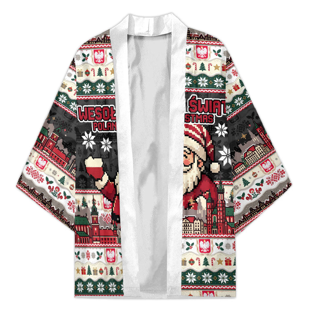 Wesolych Swiat Poland Christmas Kimono Polish Eagle Crest Santa Claus
