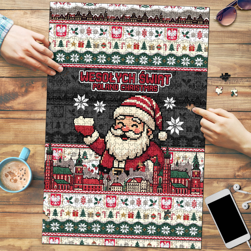 Wesolych Swiat Poland Christmas Puzzle Polish Eagle Crest Santa Claus