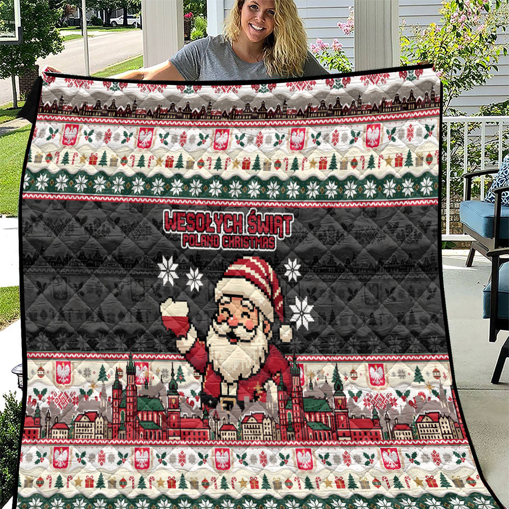 Wesolych Swiat Poland Christmas Quilt Polish Eagle Crest Santa Claus