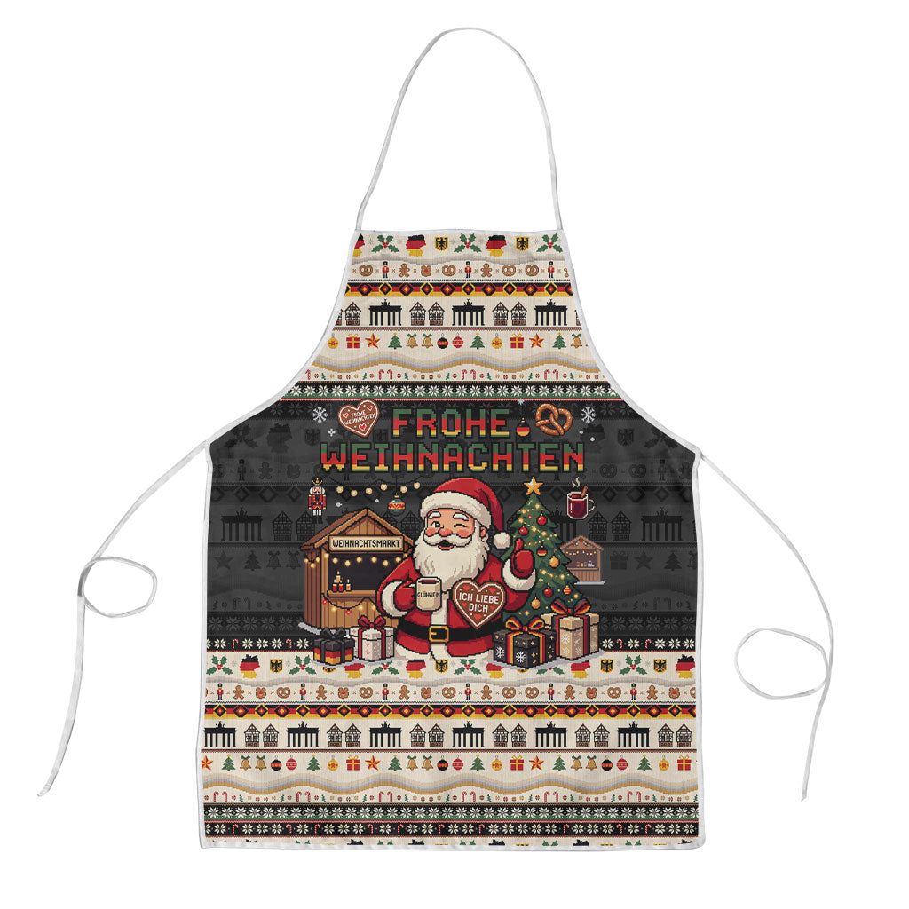Germany Christmas Frohe Weihnachten Apron Vintage German Flag Eagle Brandenburg Gate