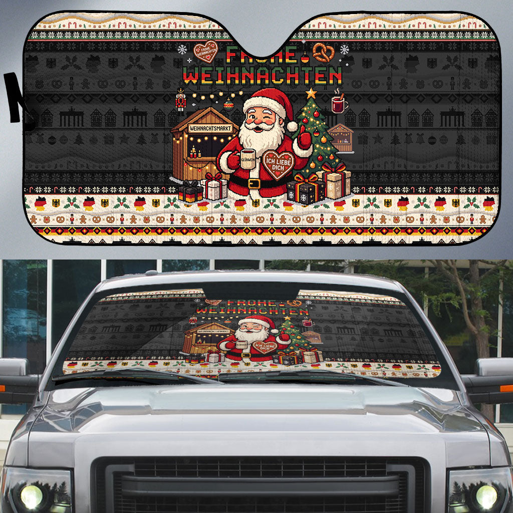 Germany Christmas Frohe Weihnachten Auto Sun Shade Vintage German Flag Eagle Brandenburg Gate