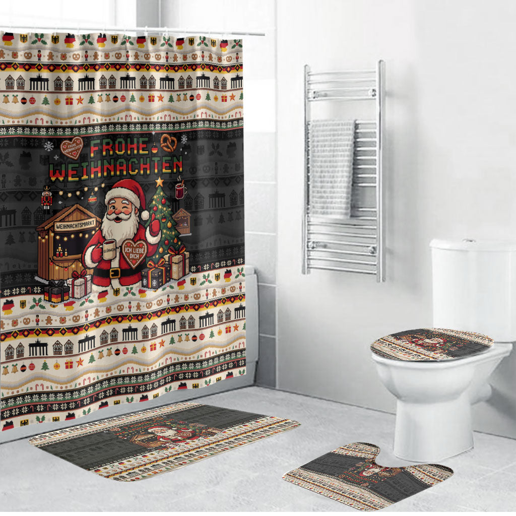 Germany Christmas Frohe Weihnachten Bathroom Set Vintage German Flag Eagle Brandenburg Gate