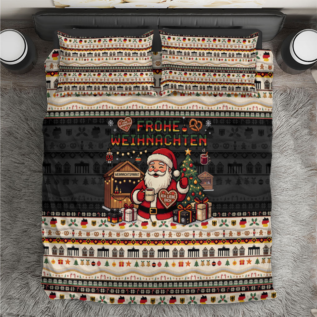 Germany Christmas Frohe Weihnachten Bedding Set Vintage German Flag Eagle Brandenburg Gate