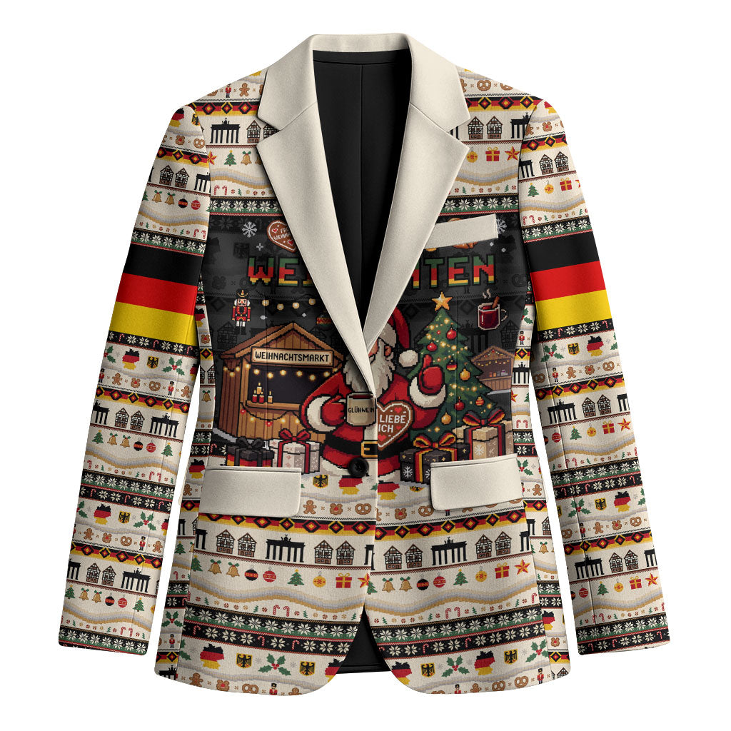 Germany Christmas Frohe Weihnachten Blazer Vintage German Flag Eagle Brandenburg Gate
